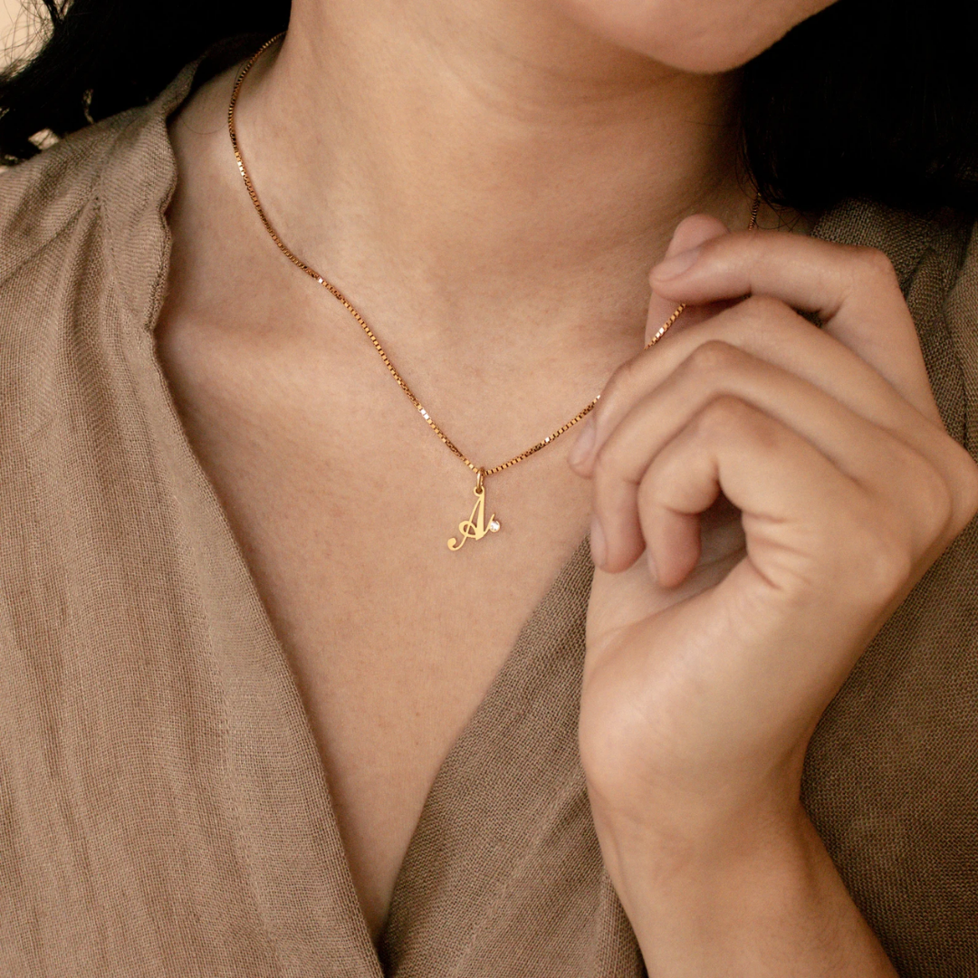 Personal Initial Diamond Necklace