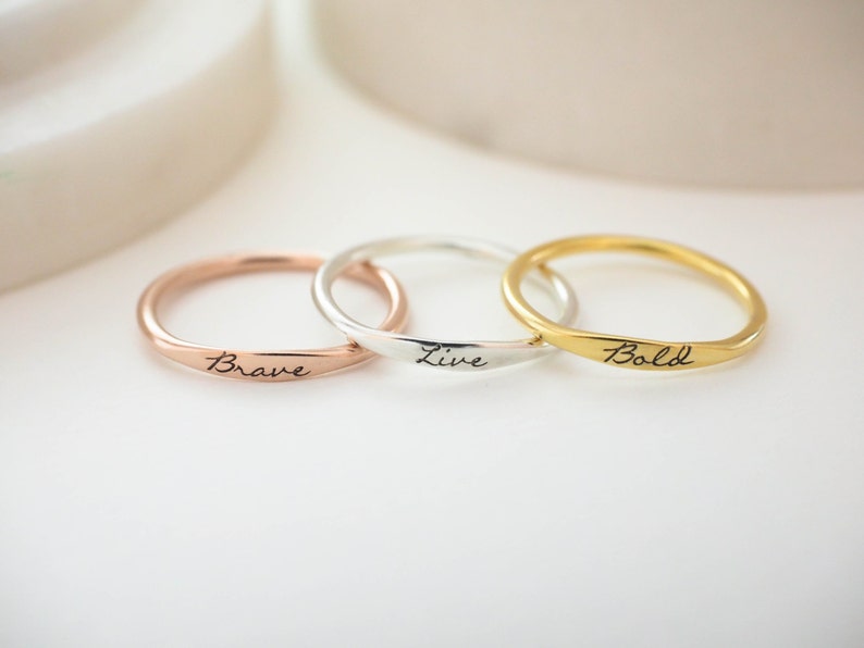 Custom Delicate Name Ring