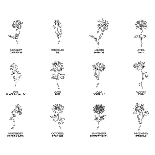 Custom Name Birth Flower Keychain