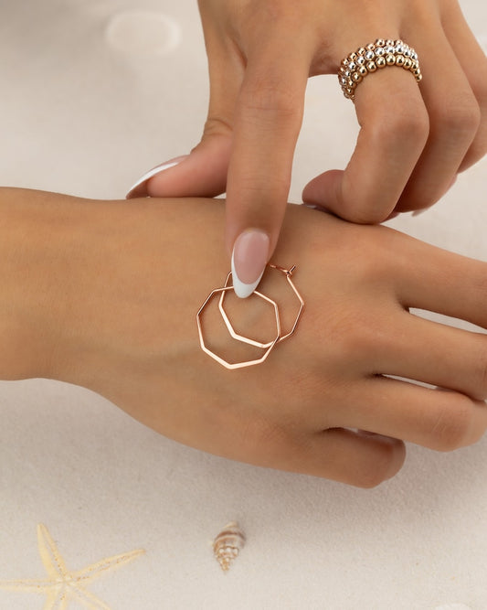 Large Geometric Hoop Earring