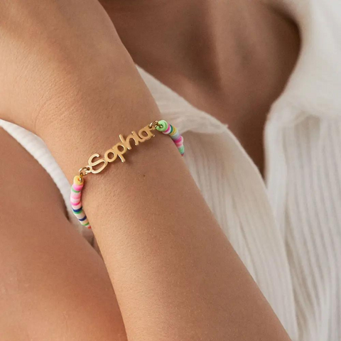 Rainbow Kids Name Bracelet