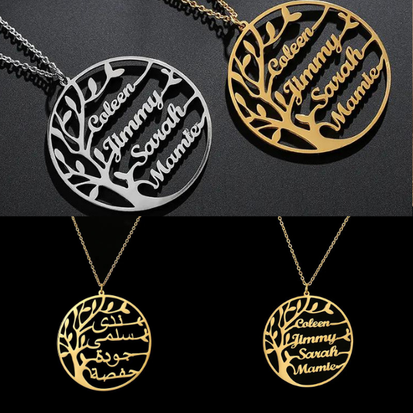 FAMILY TREE NAME NECKALCE