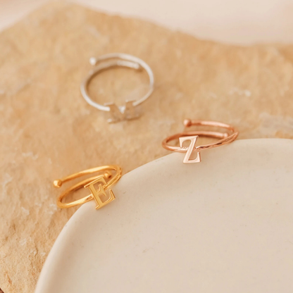 Elegant Letter Ring- Adjustable