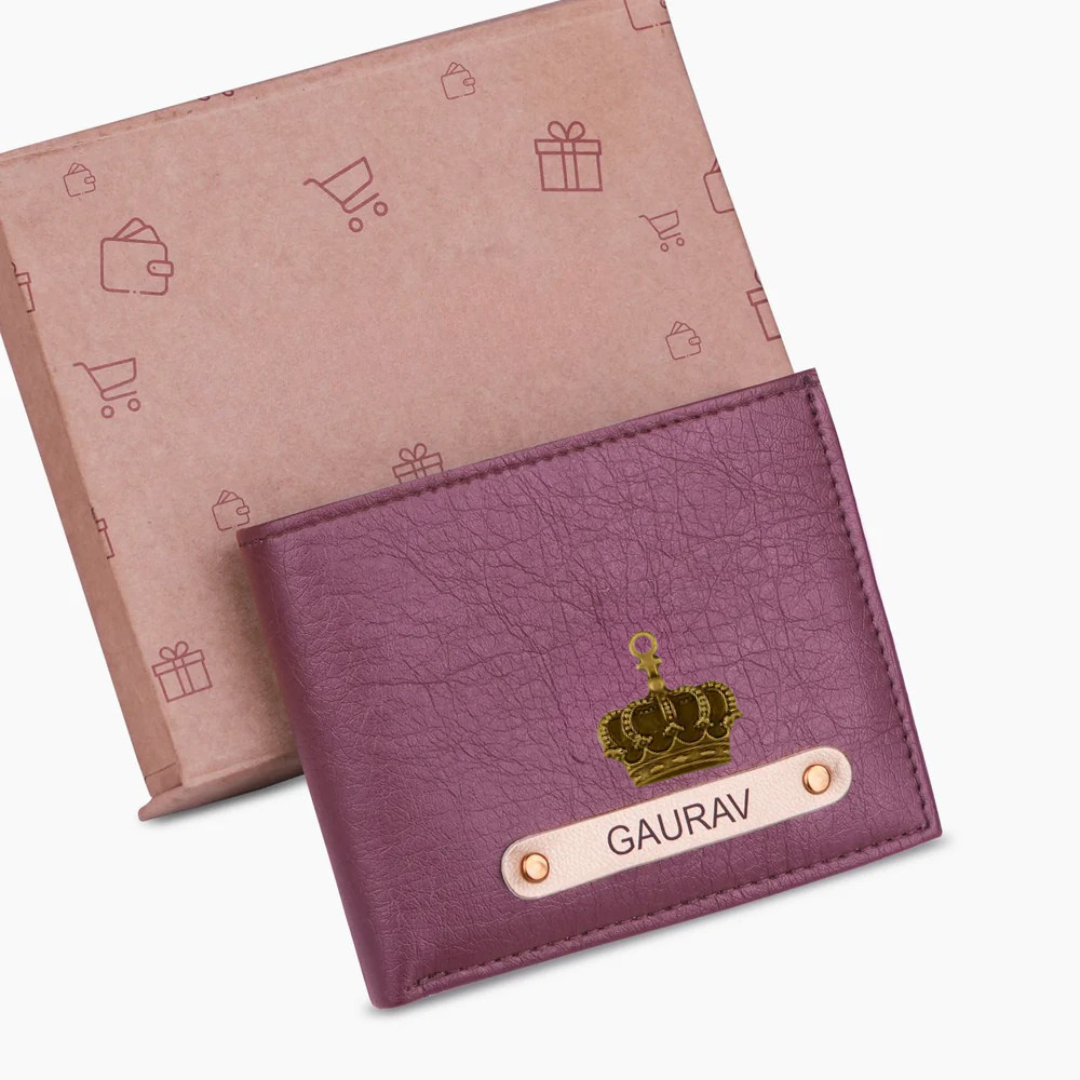 Premium Quality Men's Wallet With Name & Charm
