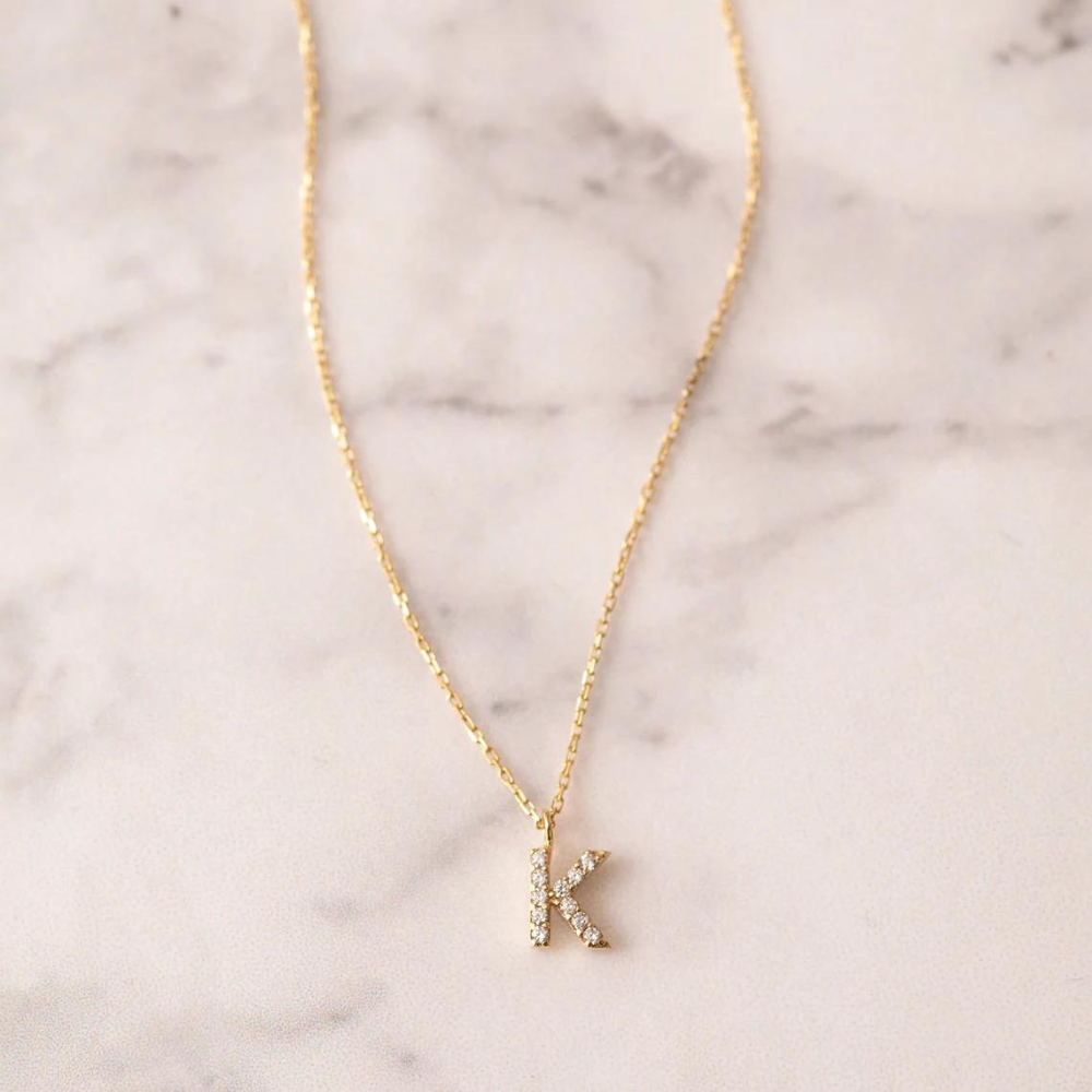 Diamond Initial Name Necklace