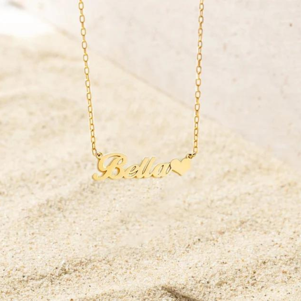 Personalized Name Necklace With Heart