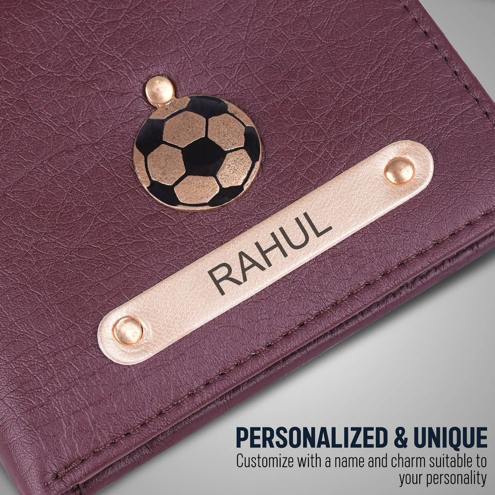 Premium Quality Men's Wallet With Name & Charm