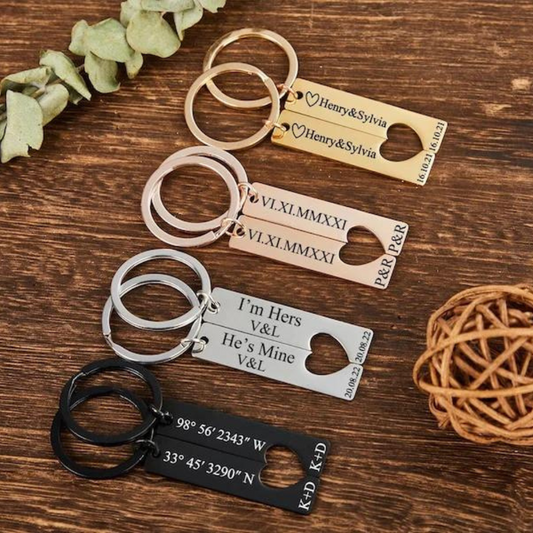 2Pcs Heart Keychain
