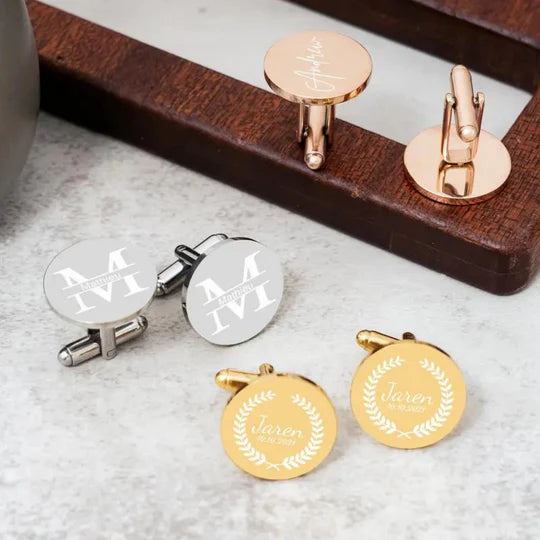 Unique Design Engraved Cufflinks