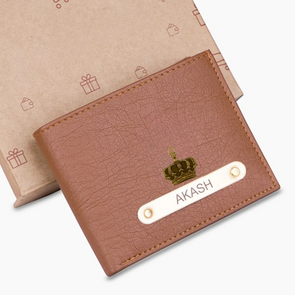 Premium Quality Men's Wallet With Name & Charm