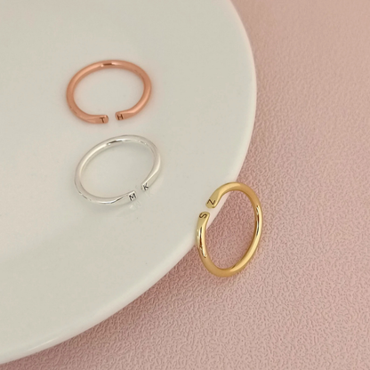 Dainty Duo Initials Ring