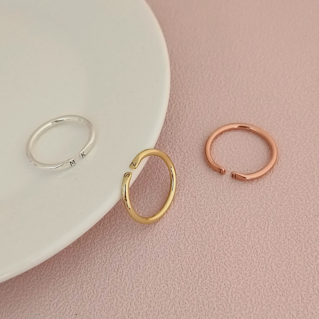 Dainty Duo Initials Ring