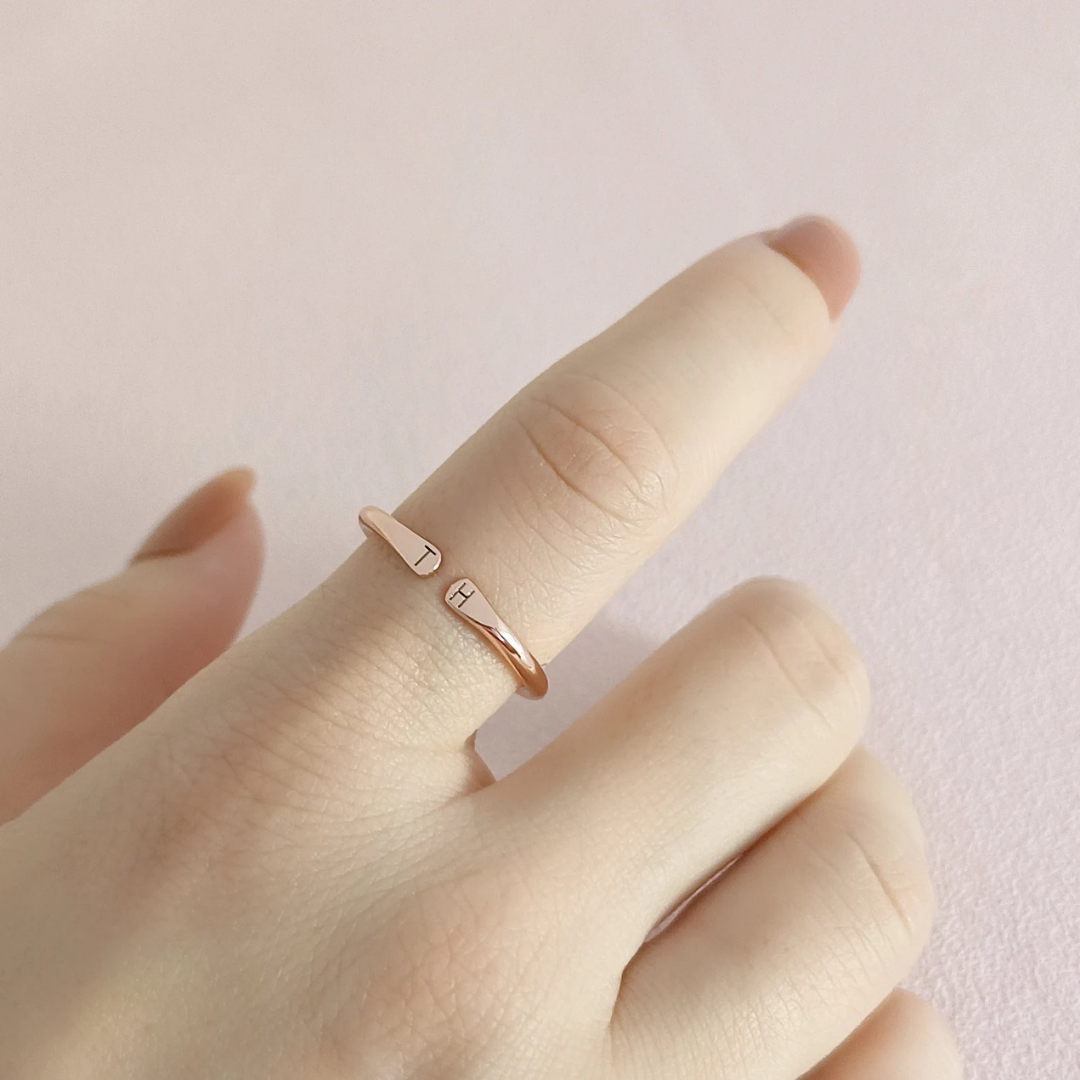 Dainty Duo Initials Ring