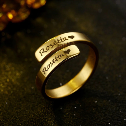 Couple Name Ring- Adjustable