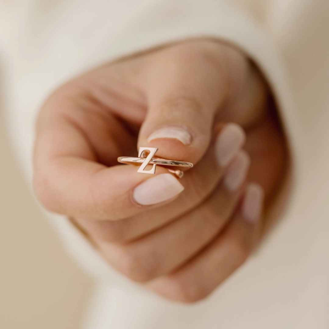 Elegant Letter Ring- Adjustable