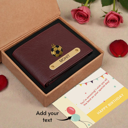 Premium Quality Men's Wallet With Name & Charm