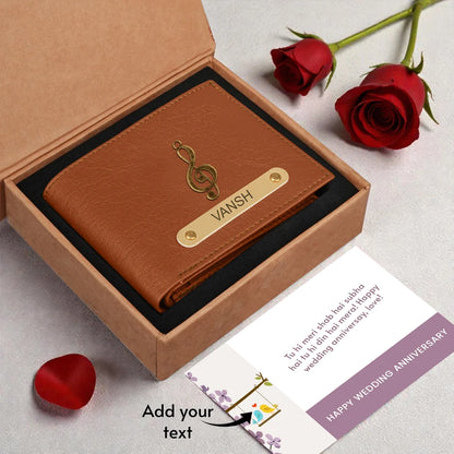 Premium Quality Men's Wallet With Name & Charm