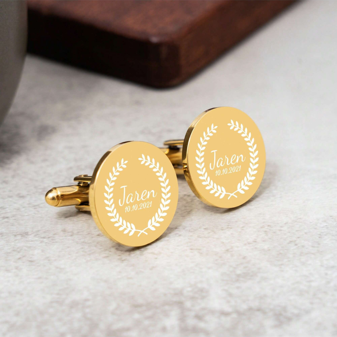 Unique Design Engraved Cufflinks