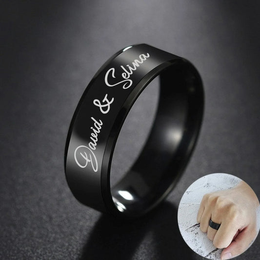 Customize Name Ring- Black