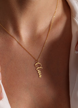 Vertical Style Name Necklace