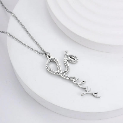 Vertical Signature Diamond Name Necklace