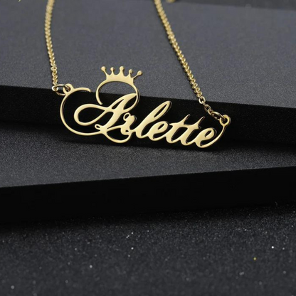 Customized Crown Name Necklace