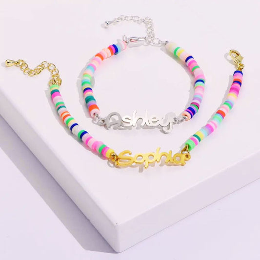 Rainbow Kids Name Bracelet